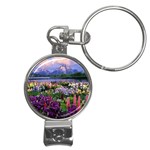 Flowers & Mountains Nail Clippers Key Chain