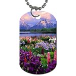 Flowers & Mountains Dog Tag (One Side)