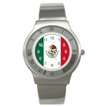 Flag_of_Mexico Stainless Steel Watch