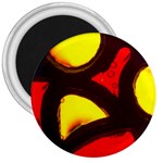 Yellow and Red Stained Glass 3  Magnet
