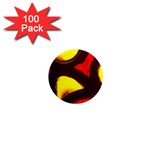 Yellow and Red Stained Glass 1  Mini Magnet (100 pack) 