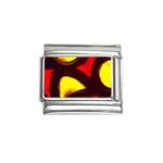 Yellow and Red Stained Glass Italian Charm (9mm)