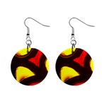 Yellow and Red Stained Glass 1  Button Earrings