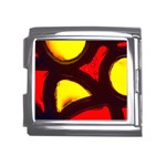 Yellow and Red Stained Glass Mega Link Italian Charm (18mm)