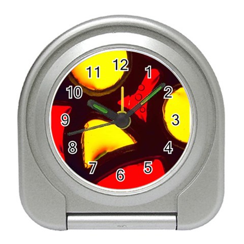 Yellow and Red Stained Glass Travel Alarm Clock from UrbanLoad.com Front