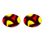 Yellow and Red Stained Glass Cufflinks (Oval)