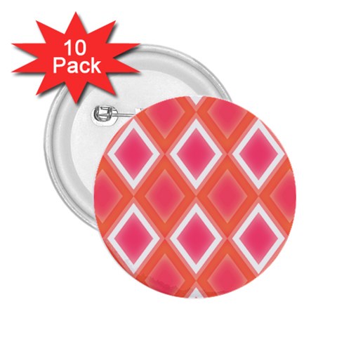 Rosy Harlequin Retro Pattern 2.25  Button (10 pack) from UrbanLoad.com Front