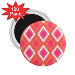 Rosy Harlequin Retro Pattern 2.25  Magnet (100 pack) 