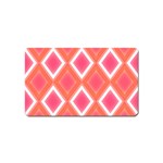 Rosy Harlequin Retro Pattern Magnet (Name Card)