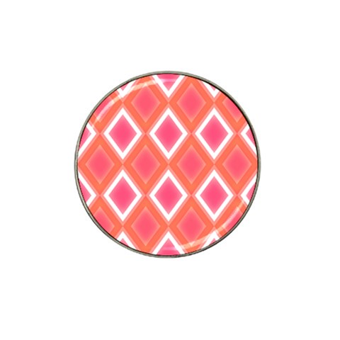 Rosy Harlequin Retro Pattern Hat Clip Ball Marker (10 pack) from UrbanLoad.com Front
