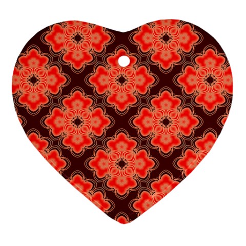 Red Opium Lotus Pattern Ornament (Heart) from UrbanLoad.com Front