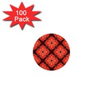 Red Opium Lotus Pattern 1  Mini Button (100 pack) 