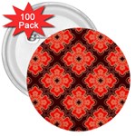 Red Opium Lotus Pattern 3  Button (100 pack)
