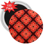 Red Opium Lotus Pattern 3  Magnet (100 pack)