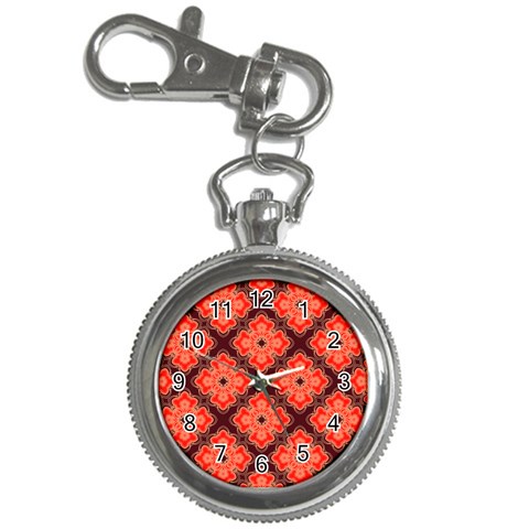 Red Opium Lotus Pattern Key Chain Watch from UrbanLoad.com Front