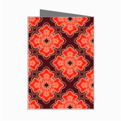 Red Opium Lotus Pattern Mini Greeting Card from UrbanLoad.com Right