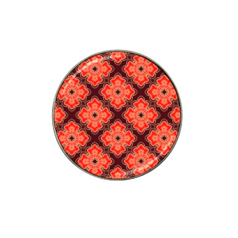 Red Opium Lotus Pattern Hat Clip Ball Marker from UrbanLoad.com Front