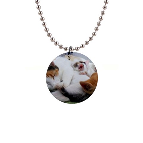 Sleeping Kittens 1  Button Necklace from UrbanLoad.com Front