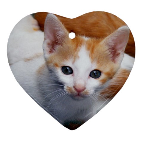 Cute Kitten 2 Ornament (Heart) from UrbanLoad.com Front