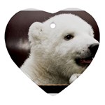 Polar Bear Cub Smile Ornament (Heart)