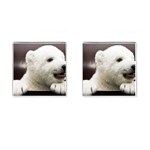 Polar Bear Cub Smile Cufflinks (Square)