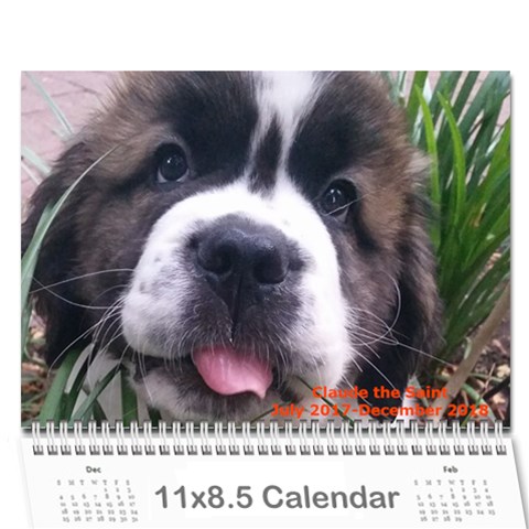 Claude 18 month calendar 2017 Cover
