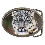Snow Leopard Animal Belt Buckle
