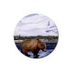 Brown Bear Animal Rubber Round Coaster (4 pack)