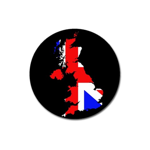 Union Jack Flag Map Magnet 3  (Round) from UrbanLoad.com Front