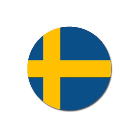 Swedish Flag Magnet 3  (Round) from UrbanLoad.com Front