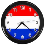 Netherlands Flag Wall Clock (Black)