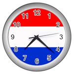 Netherlands Flag Wall Clock (Silver)