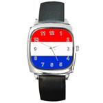 Netherlands Flag Square Metal Watch