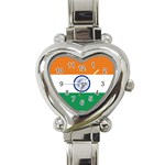 Indian Flag Heart Italian Charm Watch