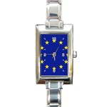 Euro Flag Rectangular Italian Charm Watch