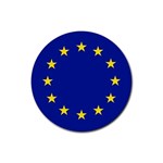 Euro Flag Rubber Round Coaster (4 pack)