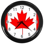 Canadian Flag X1 Wall Clock (Black)