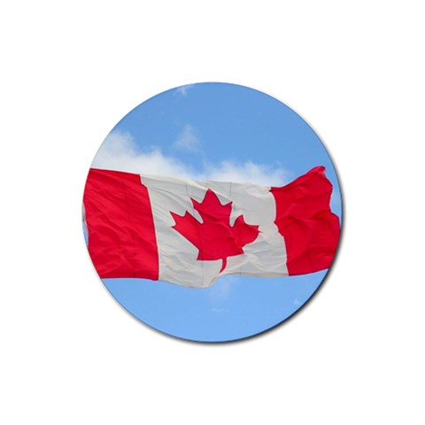 Canadian Flag Rubber Round Coaster (4 pack) from UrbanLoad.com Front