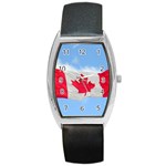 Canadian Flag Barrel Style Metal Watch