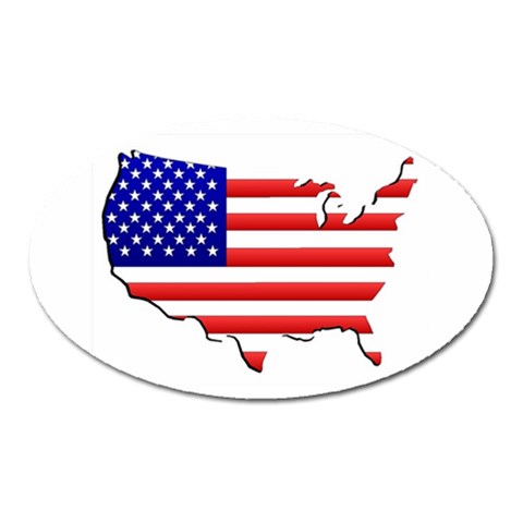 American Map Flag Magnet (Oval) from UrbanLoad.com Front