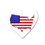 American Map Flag Magnet (Heart)