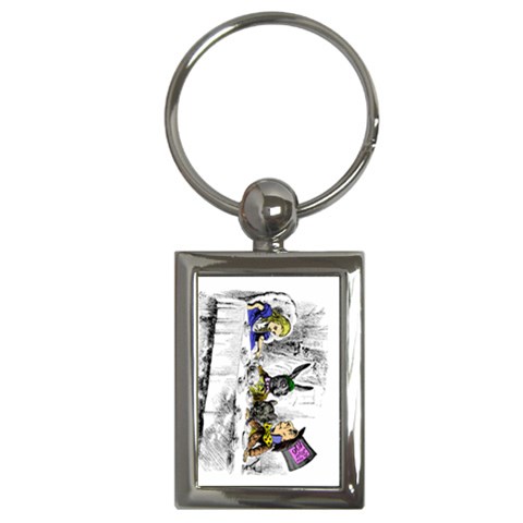 Alice In Wonderland Mad Hatter Tea Party Key Chain (Rectangle) from UrbanLoad.com Front