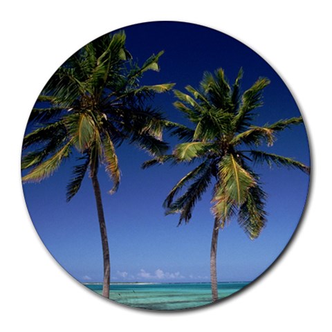Coconut Palms Round Mousepad from UrbanLoad.com Front