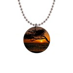 Ocean Sunset 1  Button Necklace
