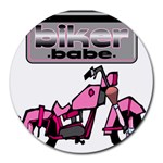Biker Babe Round Mousepads