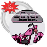 Biker Babe 3  Buttons (10 pack) 