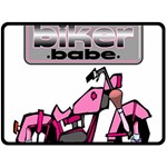 Biker Babe Fleece Blanket (Large) 