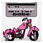 Biker Babe Large Flano Cushion Case (Two Sides)