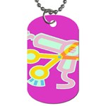 Hair Dryer and Scissors-Purple Dog Tag (One Side)
