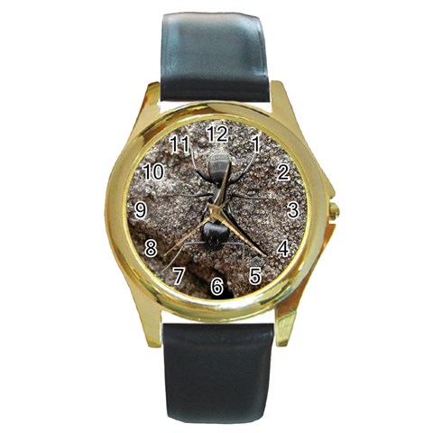 Black Ant Round Gold Metal Watch from UrbanLoad.com Front